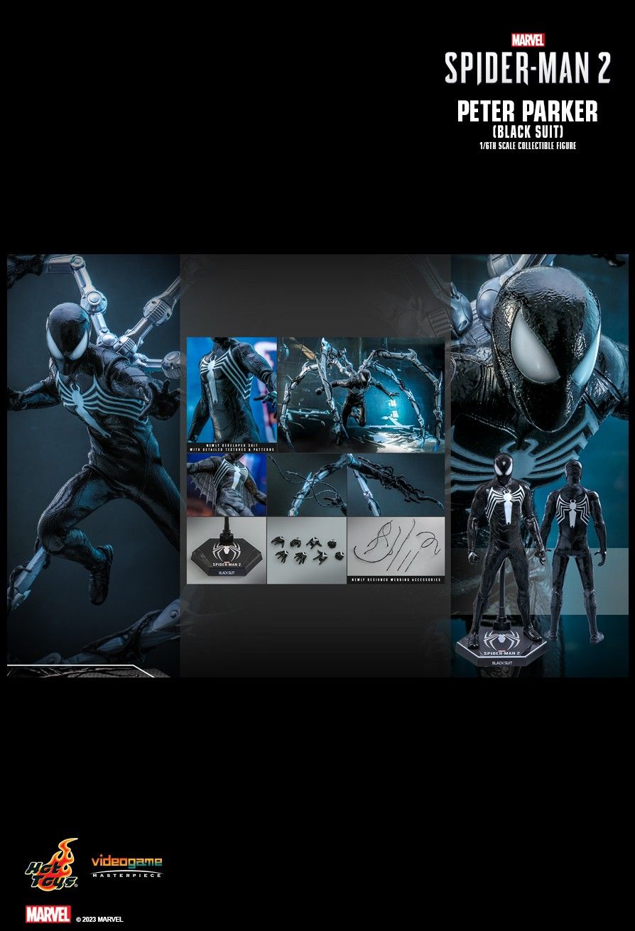 HotToys VGM56 Marvel's Spider-Man 2 Figurine 1/6 (Black Suit) 30cm